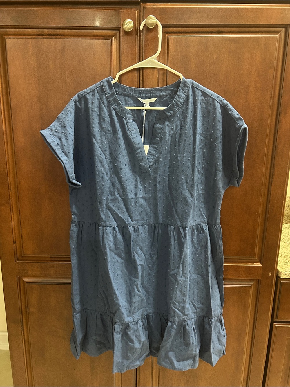 Southern Tide Blue Tiered Swiss Dot Dress